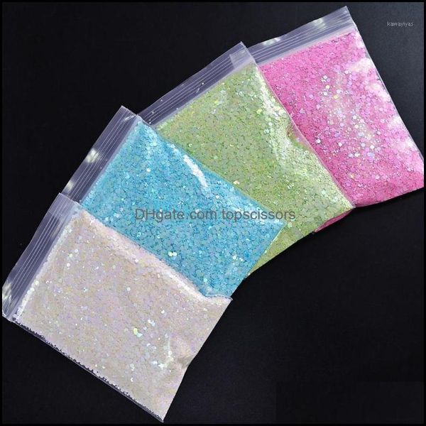 

salon health & beauty1kg/bag oil-paint nail art glitter flakes 4 color mix hexagon chameleon chunky sequins aessories manicure decorations t, Silver;gold
