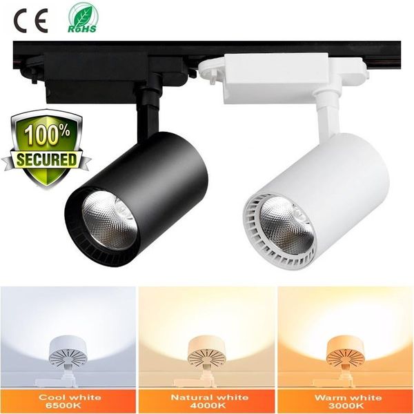 

2pcs cob 12w 20w 30w track light aluminum iluminacao rail lighting for clothes store lamp lights commercial 220v
