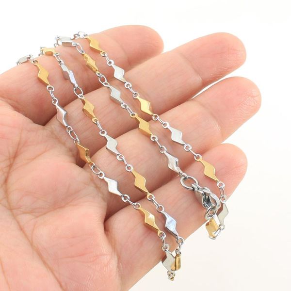 

chains 49cm long silver color stainless steel jewelry small chain necklace for women gift nryza010