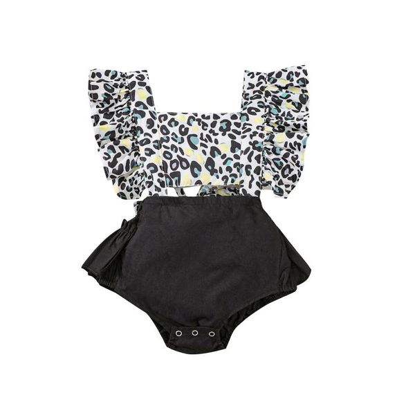 

girl's dresses infants romper , leopard print sleeves home sports sleeping kids high waist clothes, summer, Red;yellow