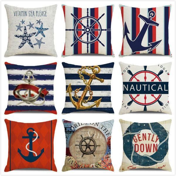 

cushion/decorative pillow sailing ocean anchor rudder life buoy home soft decoration sofa cushion cover wholesale custom zx334