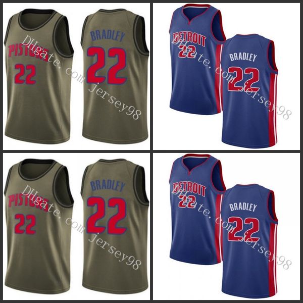 

detroit pistons men 22 avery bradley men basketball jersey, Black