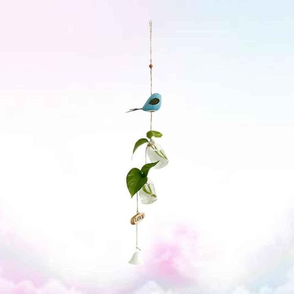

cartoon birds wind chime japanese style hanging pendant bedroom bells room decoration blue decorative objects & figurines