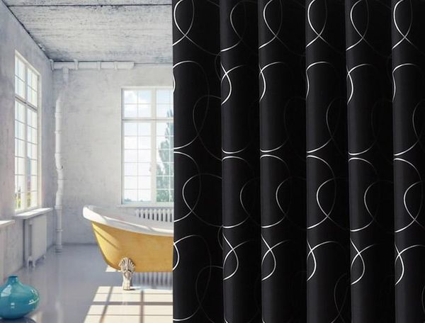 

shading thicken shower curtain door fabric separate polyester abstract gordijn bathroom decor di50yl curtains