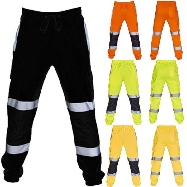 

men's pants reflective hip hop men joggers sweatpants streetwear night light shiny blink long for couples, Black