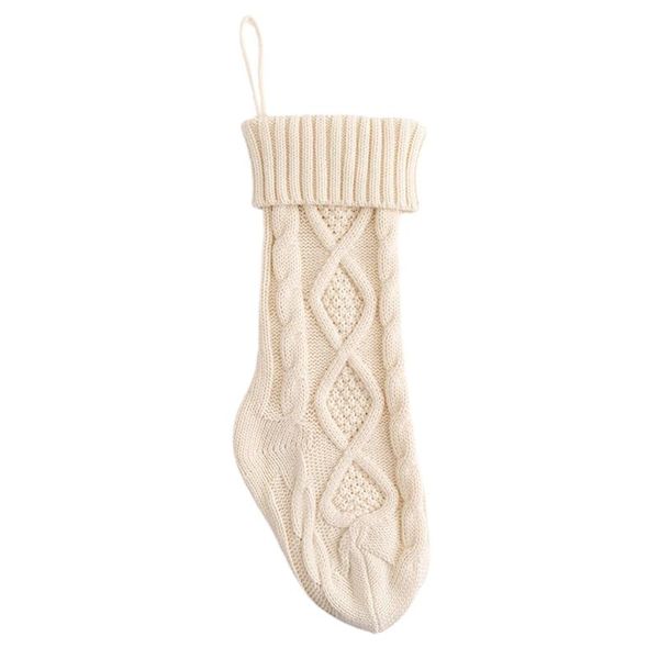 

christmas decorations stockings hanging ornaments knitted wool candy bags diamond shaped gift bag large 46cm socks
