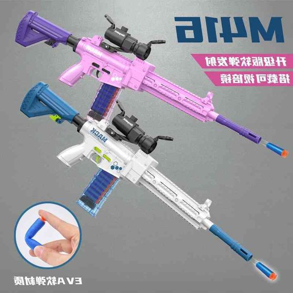 

m416 electric continuous firing soft bullet diy assembled automatic assault rifle simulated shooting children's toy gun
