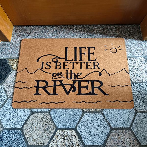 

carpets custom entrance door mat life is better on the river doormat for hallway non-slip rugs carpet in living room floor mats