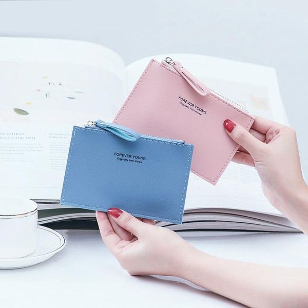 

storage bags purdored 1 pc zipper card holder women business case slim s wallet coin purse female money bag small wallets