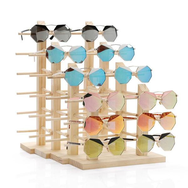 

jewelry pouches, bags solid wood glasses display stand store storage rack sunglasses decoration props organizer 2021, Pink;blue