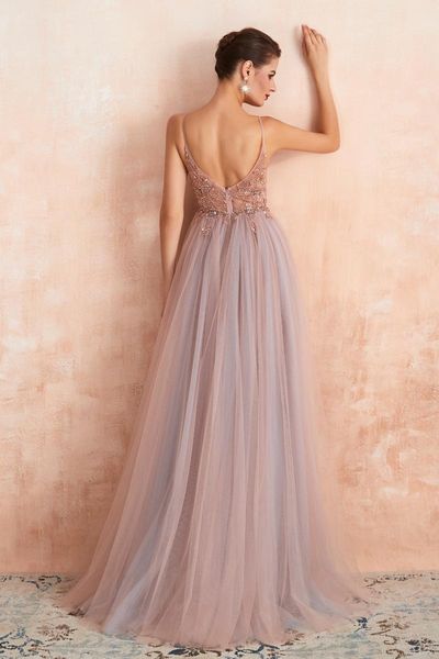 

party dresses luxury beads spaghetti straps evening gowns women side split a-line dress for special occations, White;black