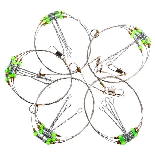 

fishing hooks anti-winding swivel string sea hook steel rigs wire leader fish