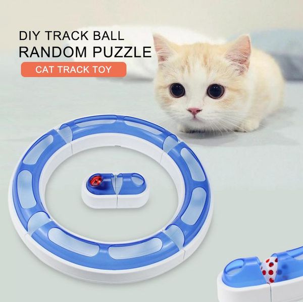 Katze Spielzeug Spaß Track Spielzeug Ball Rotierenden Kombinierten Tunnel Verbessern Pet IQ Puzzle Spiele DIY Abnehmbare Für Indoor Katzen