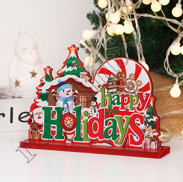 Acquista Decorazioni di aggiornamento natalizie 2021 Stampa in legno Ornamenti con pupazzo di neve Artigianato in legno di Natale per la decorazione della tavola