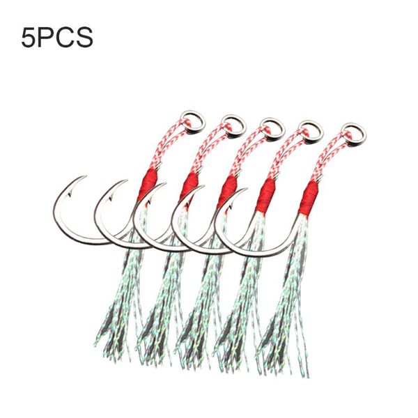

5pcs assist jig fishing hooks high carbon steel assistent sharp bait holder