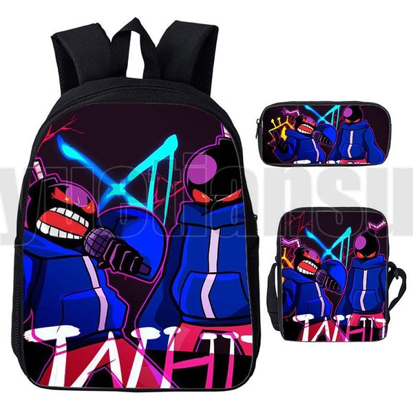 

backpack game 3d friday night funkin kids pencil case shoulder bag boys girls travel 16inch cartoon book school