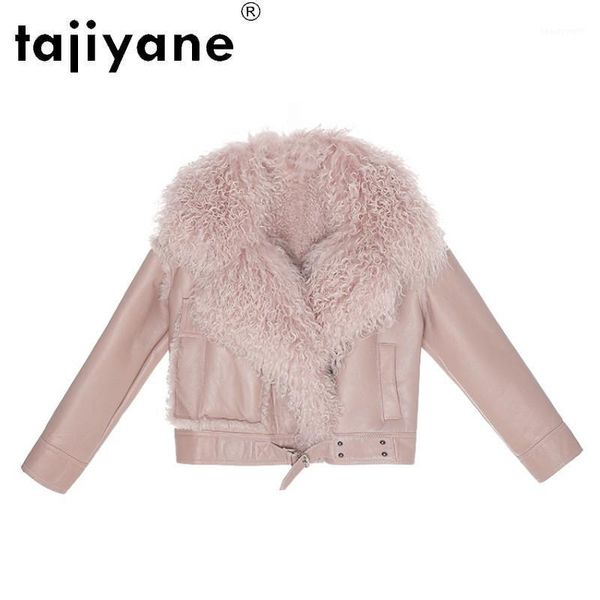 

tajiyane winter coats women 2021 real sheepskin jacket wool fur coat woman clothes mujeres abrigos tn1375 women's leather & fau, Black