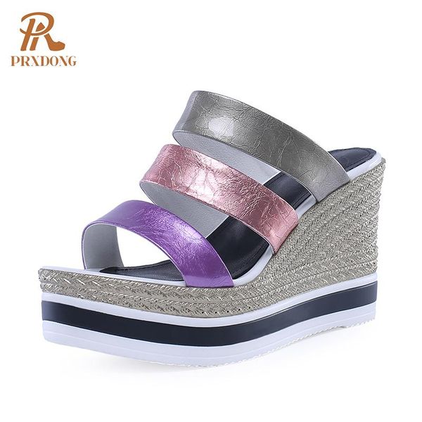 

dress shoes genuine leather sandals women 2021 fashion wedges heel platform summer chunky handmade ladies casual 39, Black