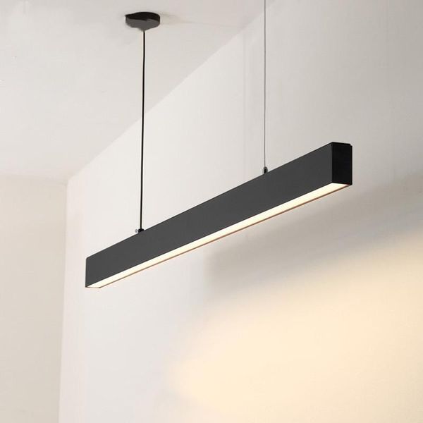 

pendant lamps lamp office line simple lights can be spliced aluminum bar restaurant long linear indoor