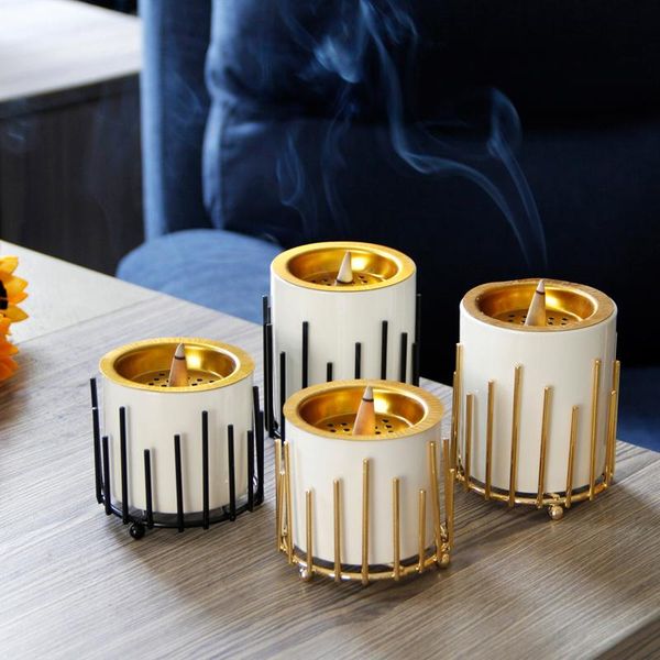 

fragrance lamps factory direct sales home decor metal ceramic small incense burner middle east arabic mabkhara holder