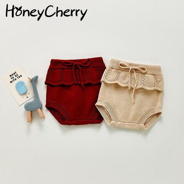 

shorts 2021 girls' flounce bread pants knit sweet cotton baby, Black