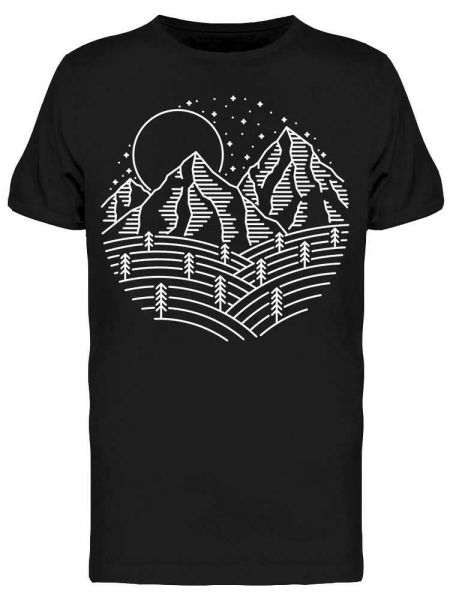 

Black And White Mountains Tee Men's -Image by Shutterstock, White;black