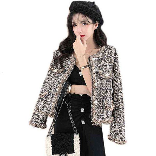

fashion women's 2021 autumn woolen cloth temperament is thin, loose celebrity style coat long sleeve short, Black;brown