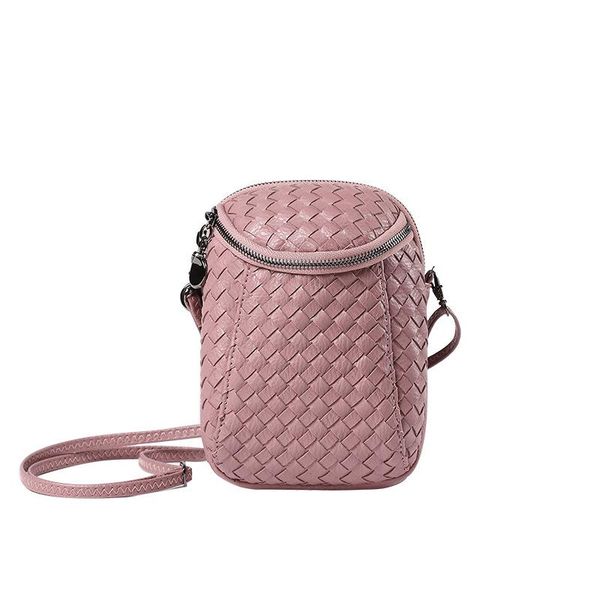 

evening bags korean woven crossbody shoulder bag for women messenger mini mobile phone zipper coin purse designer wallet