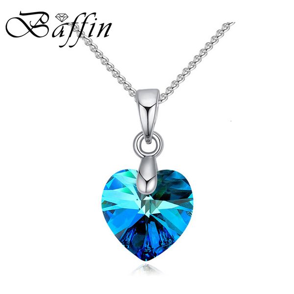 

necklaces pendants baffin mini heart pendant crystals from swarovski for women girls gift silver color chain kids jewelry decorations