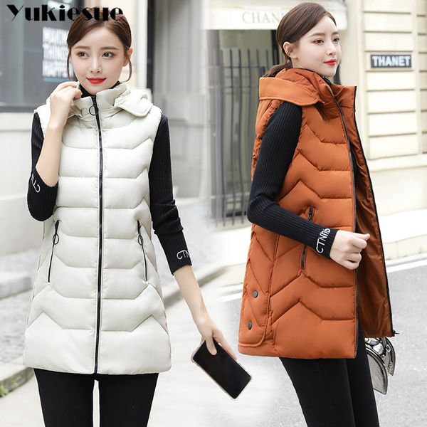 

autumn and winter women's vest loose mid-length waistcoat large size sleeveless jacket plus size 210518, Black;white