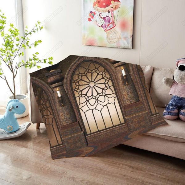 

blankets fantasy gothic gate soft blanket bed print on demand sherpa fleece mantas de cama