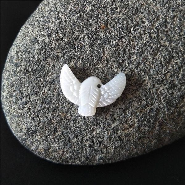 

charms fuwo natural shell dove beads for diy jewelry making carved animal motif peace pendant 5 pieces/lot s027, Bronze;silver