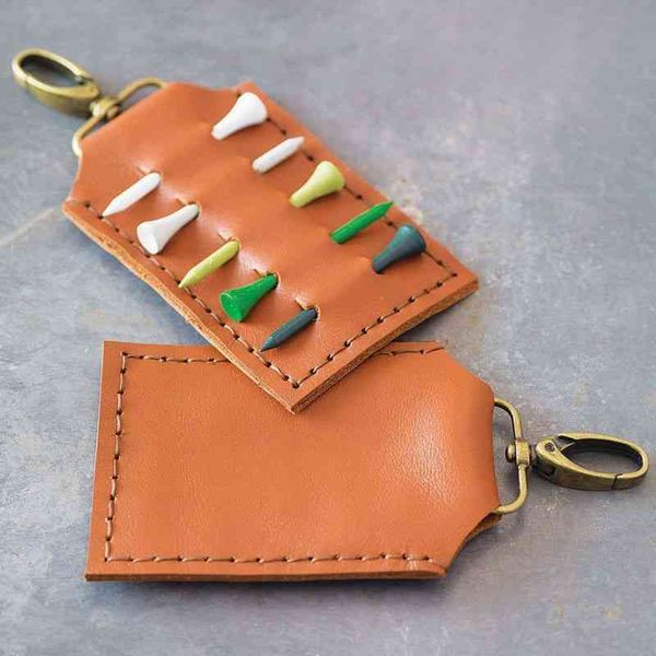 

golf nail carrying ball tag golf tee storage leather case