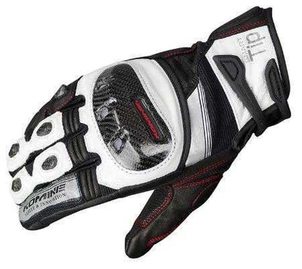 Komine GK 193 Proteggi guanti in maglia di pelle Moto Scooter Guanti Mountain Bicicletta Bici Ciclismo Bianco Nero Luvas Uomo H1022