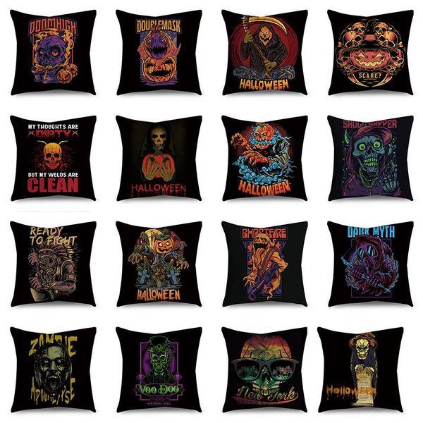 

cushion/decorative pillow halloween cartoon cool graffiti decorative cushion cover case for car sofa decor pillowcase home pillows 45cm x