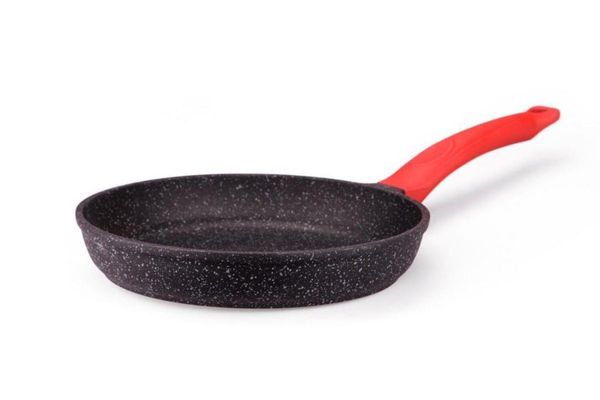 

esse aluminum casting granite coating pan with silicon handle dishwasher safe , non-stick pans