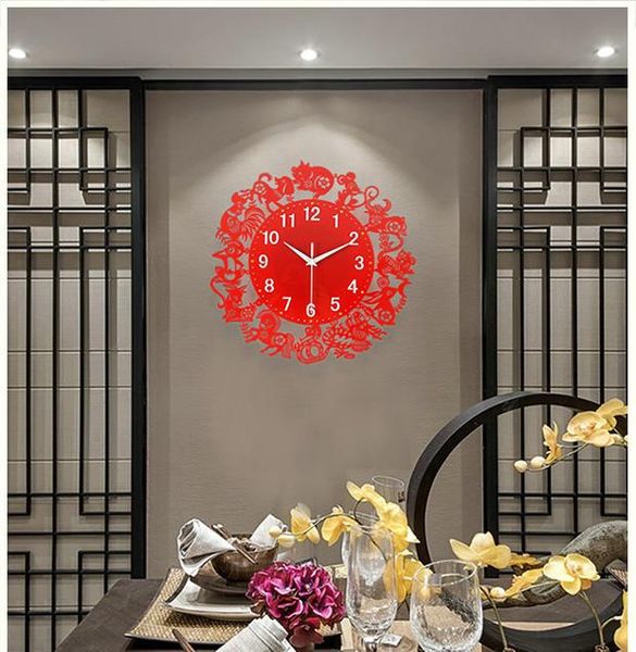 

round acrylic quartz wall clock modern design digital zodiac chinese watch kitchen reloj da pared home decor sx50sx clocks