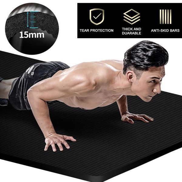 

200cm*90cm 15mm lengthened and thickened yoga mat women men's special fitness pilates exercise healthy sport pad mats