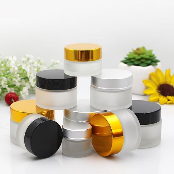

storage bottles & jars 1pcs 5g 10g 20g 30g 50g frosted glass refillable empty cosmetic jar gel pot eye shadow face cream container