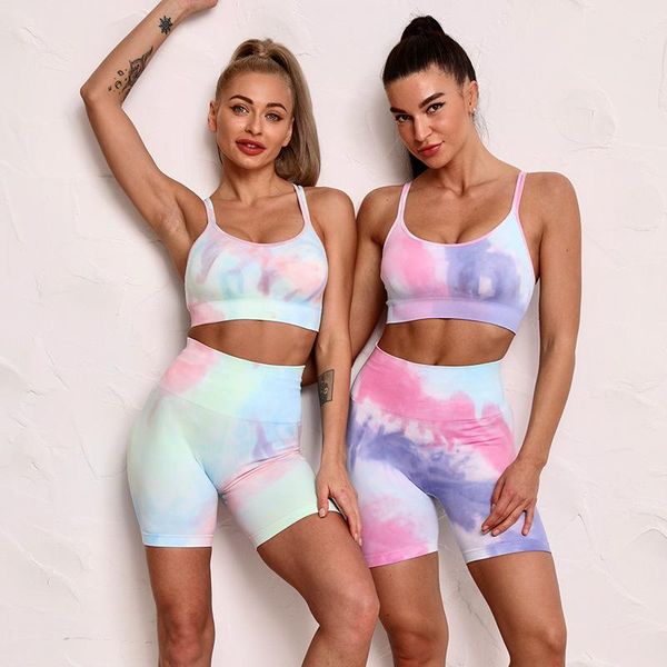 

yoga outfit seamless set women's shorts breathable quick dry female clothing sportswear sports bra high waist gym legging