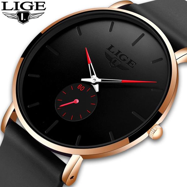 

wristwatches 2021 fashion simple mens watches lige waterproof quartz wrist watch for men unique clock relogio masculino, Slivery;brown