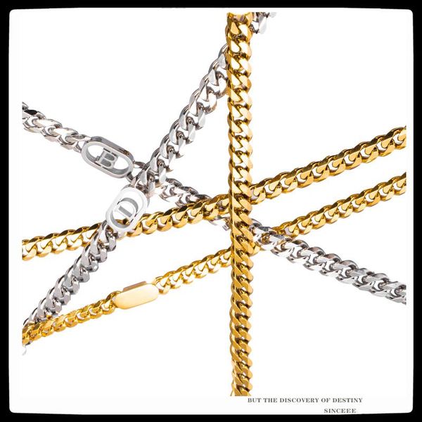 

chains sexmara 2021 punk personality hollow letter titanium steel clavicle chain necklace for women girls men party jewelry, Silver