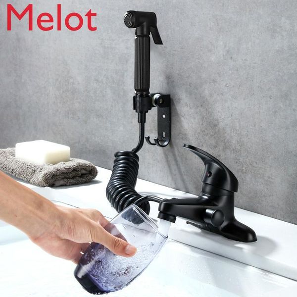 

faucet and cold basin double-hole household three-hole bathroom washbasin sink faucets