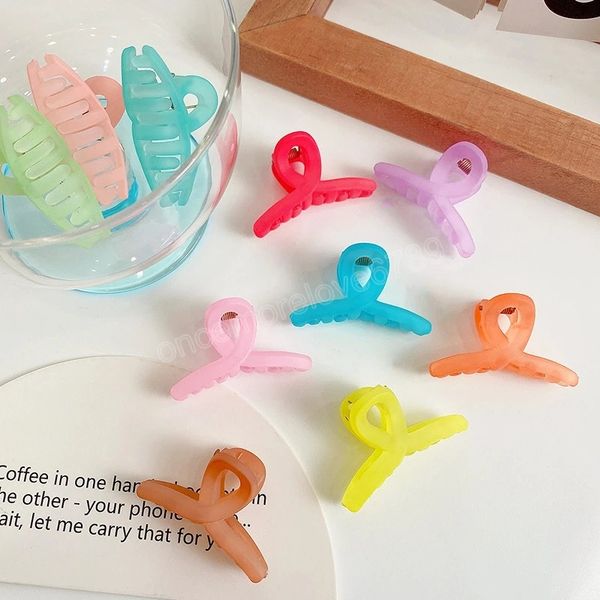 

cute mini jelly color hair claws korean elegant clear hair clips hairpins barrette headwear for women girls hair accessories, Slivery;golden