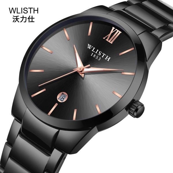 

wristwatches luxury men's watch full steel watches fashion quartz wristwatch waterproof date male clock relogio masculino erkek kol saa, Slivery;brown