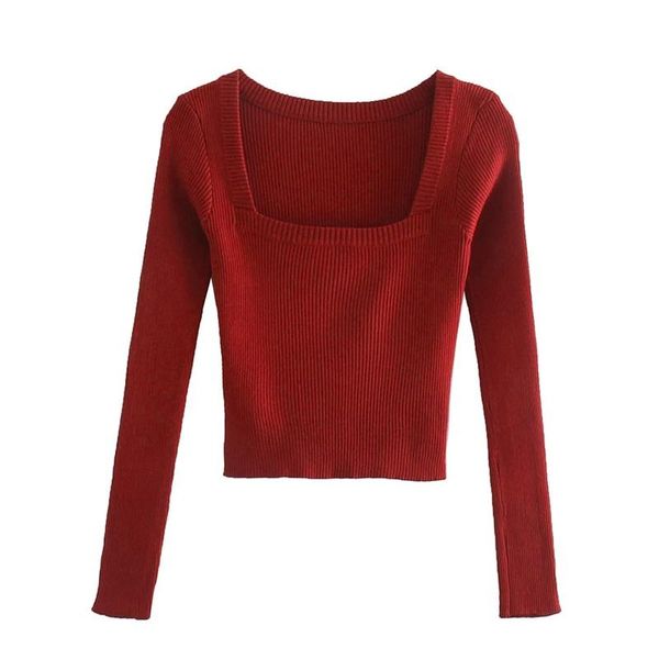 

women's sweaters 2021 women long sleeved square necked warm female slimming knit sweater with, White;black