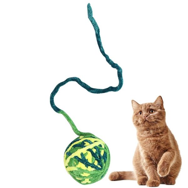 

colorful cat ball toy wool interactive funny pom kitten play pet teaser toys with bell supply