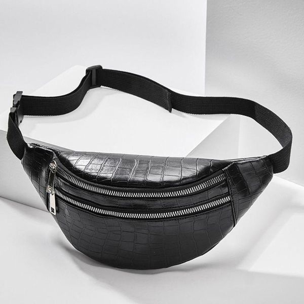 

women crocodile pattern waist fanny pack belt bag travel hip bum purse chest phone pouch j60d bags