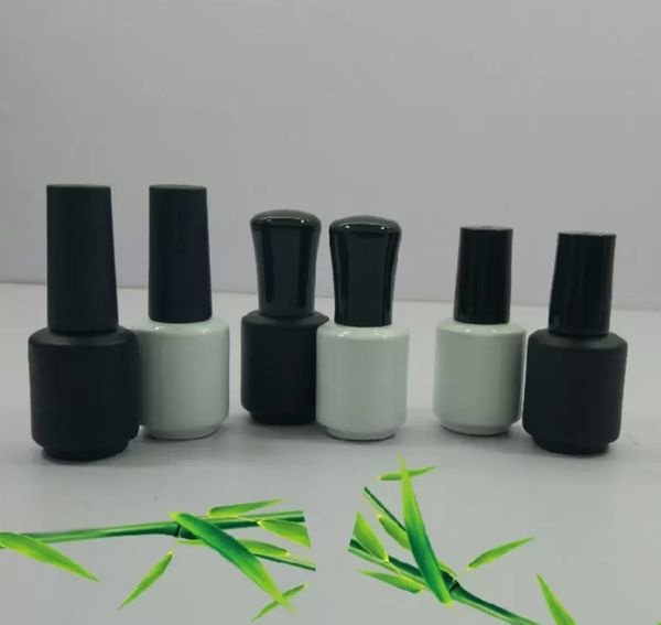 

8ml empty nail polish bottle with brush white black container bottles makeup refillable container fast shipping