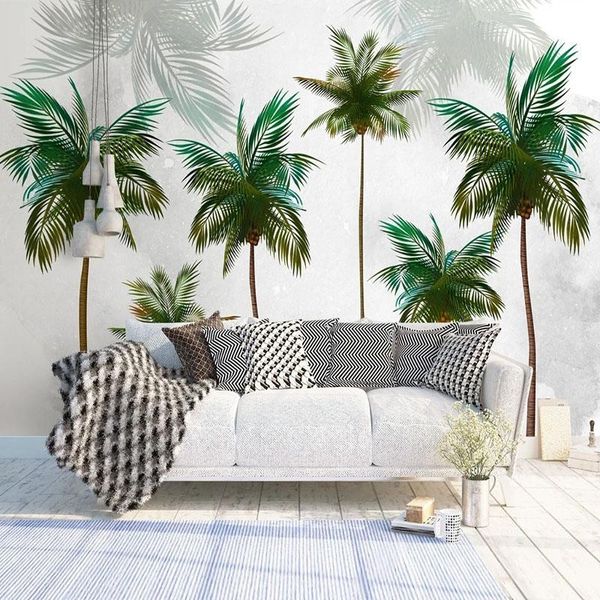 

wallpapers custom po wallpaper nordic green plants 3d leaf mural living room tv sofa bedroom background wall decor papel de parede sala